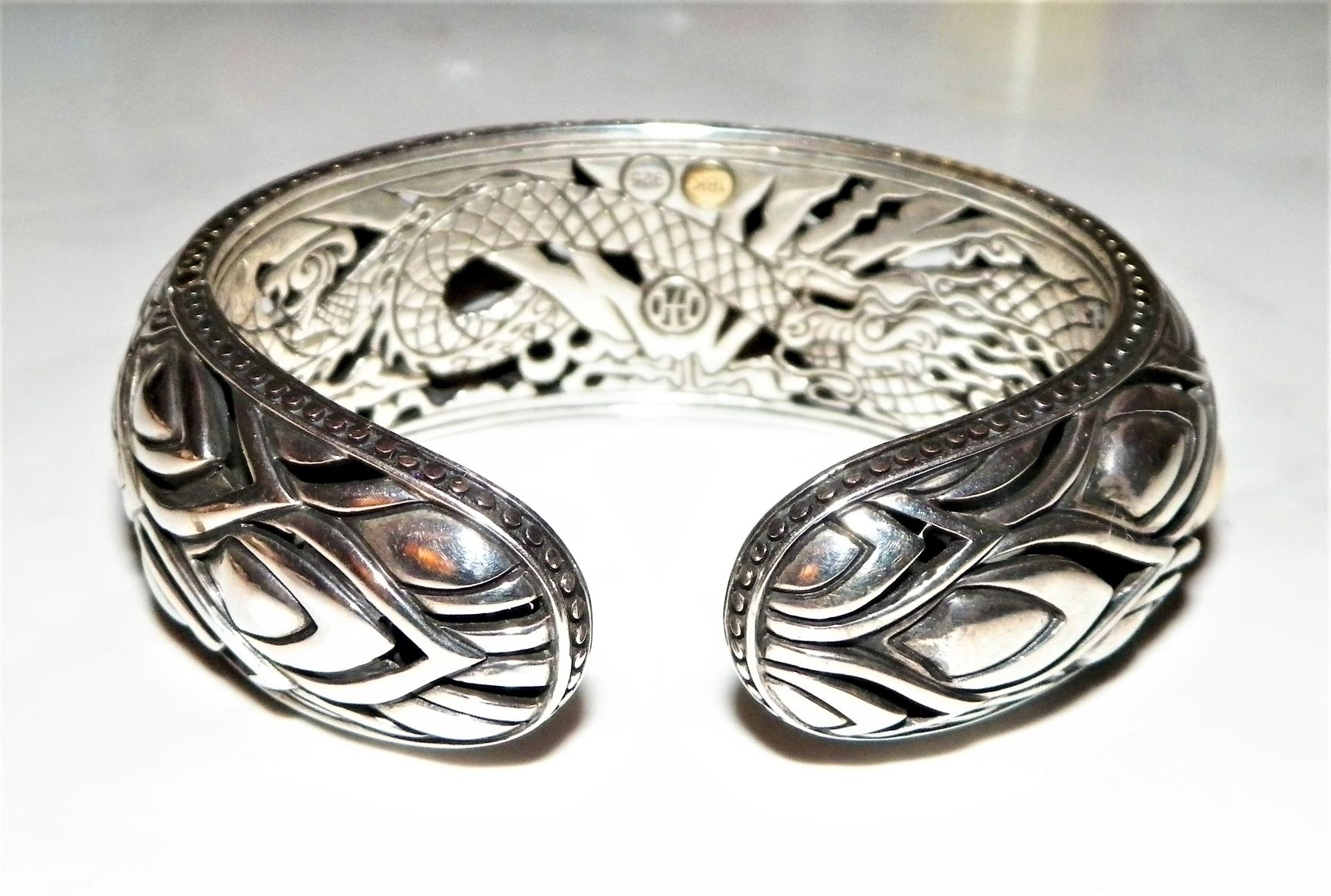 JEWELRY GOLD & SILVER DOTS BRACELET HEAVY 1AAA.JPG