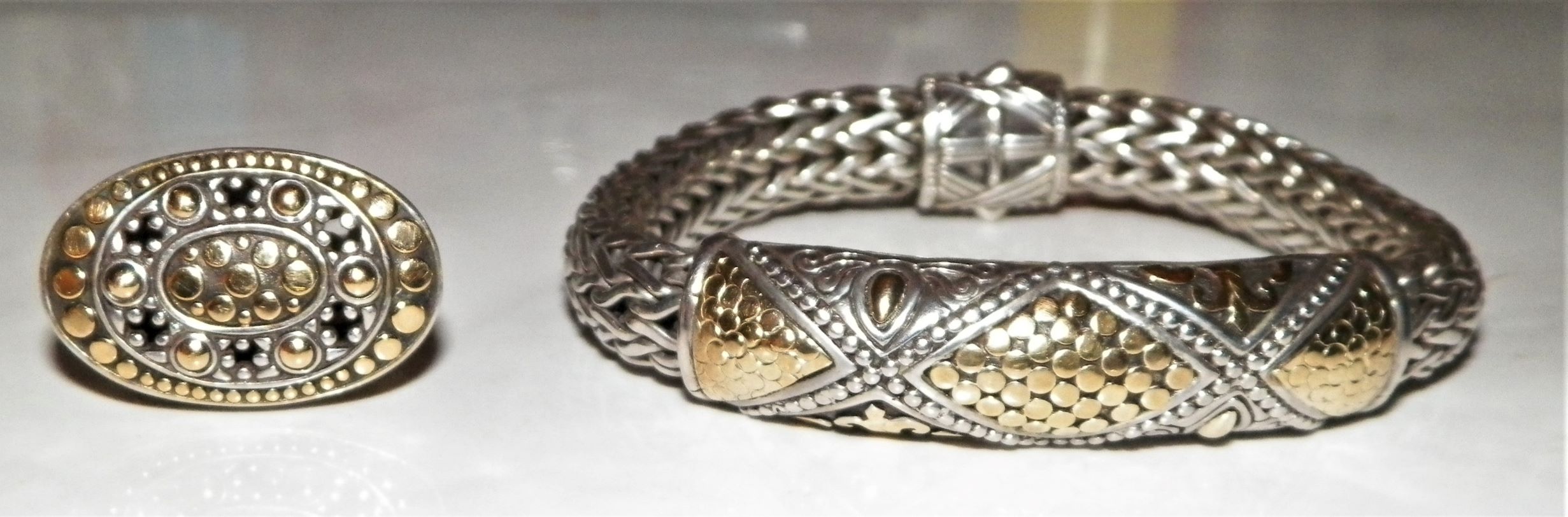 JEWELRY GOLD & SILVER DOTS BRACELET & RING 1AA.JPG