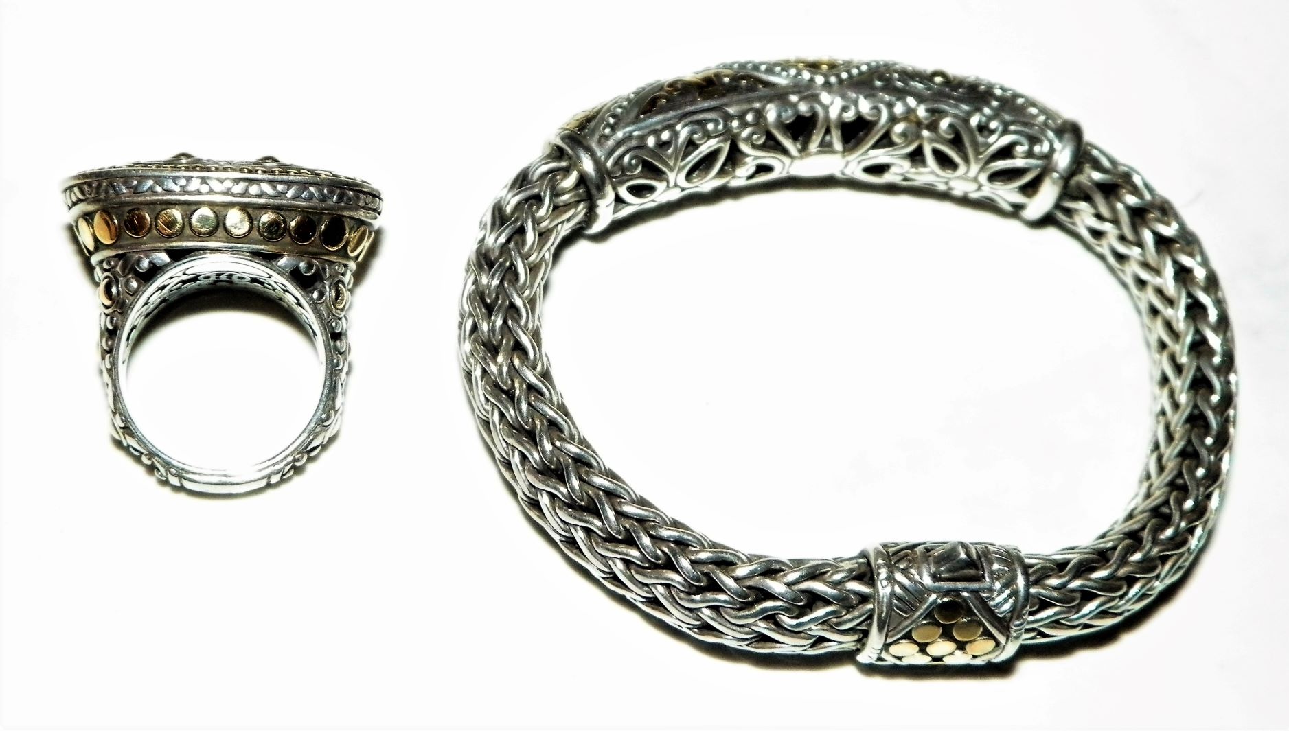 JEWELRY GOLD & SILVER DOTS BRACELET & RING 2AA.JPG