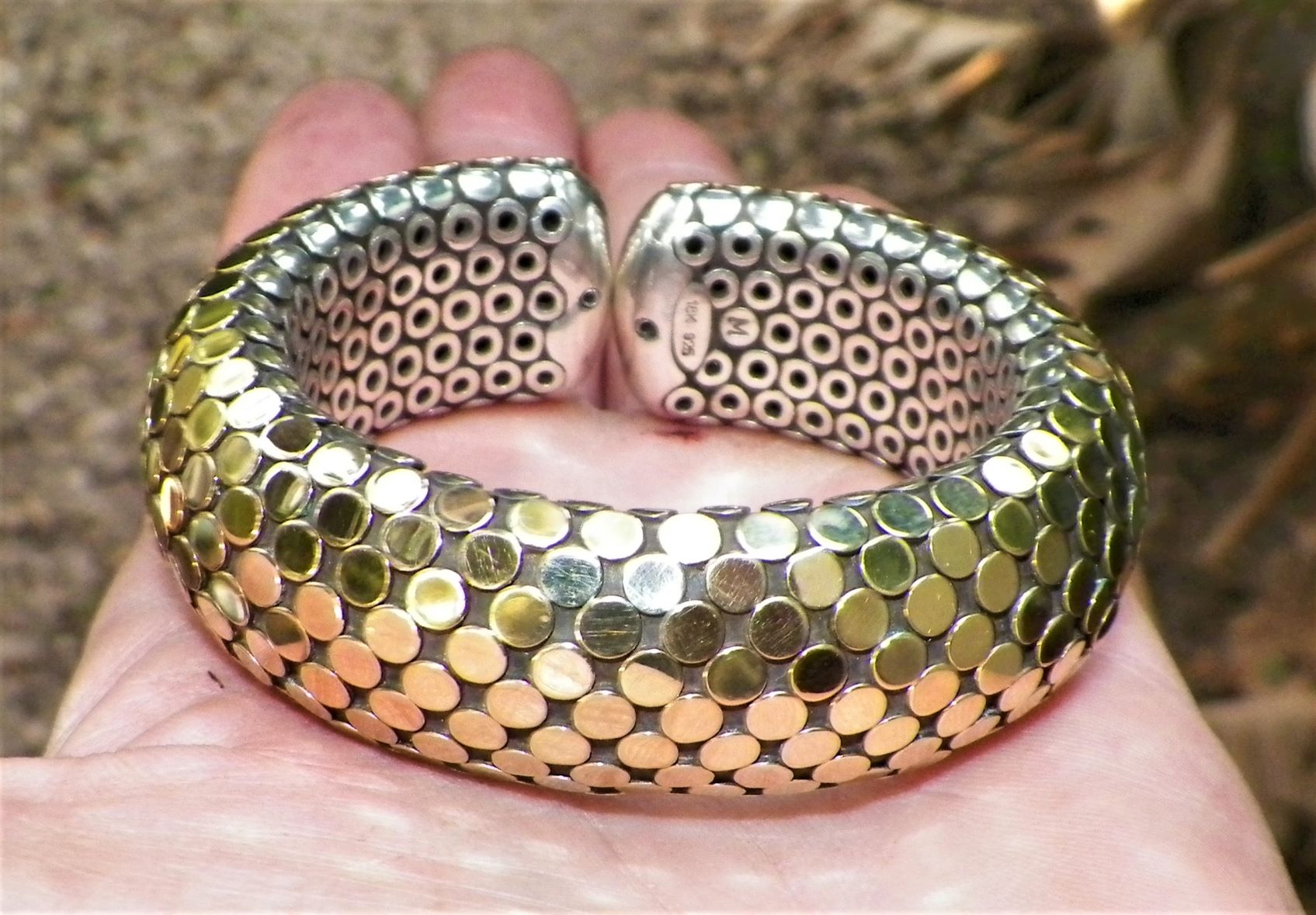 JEWELRY GOLD & SILVER DOTS JOHN HARDY BRACELET 3  3AA.JPG