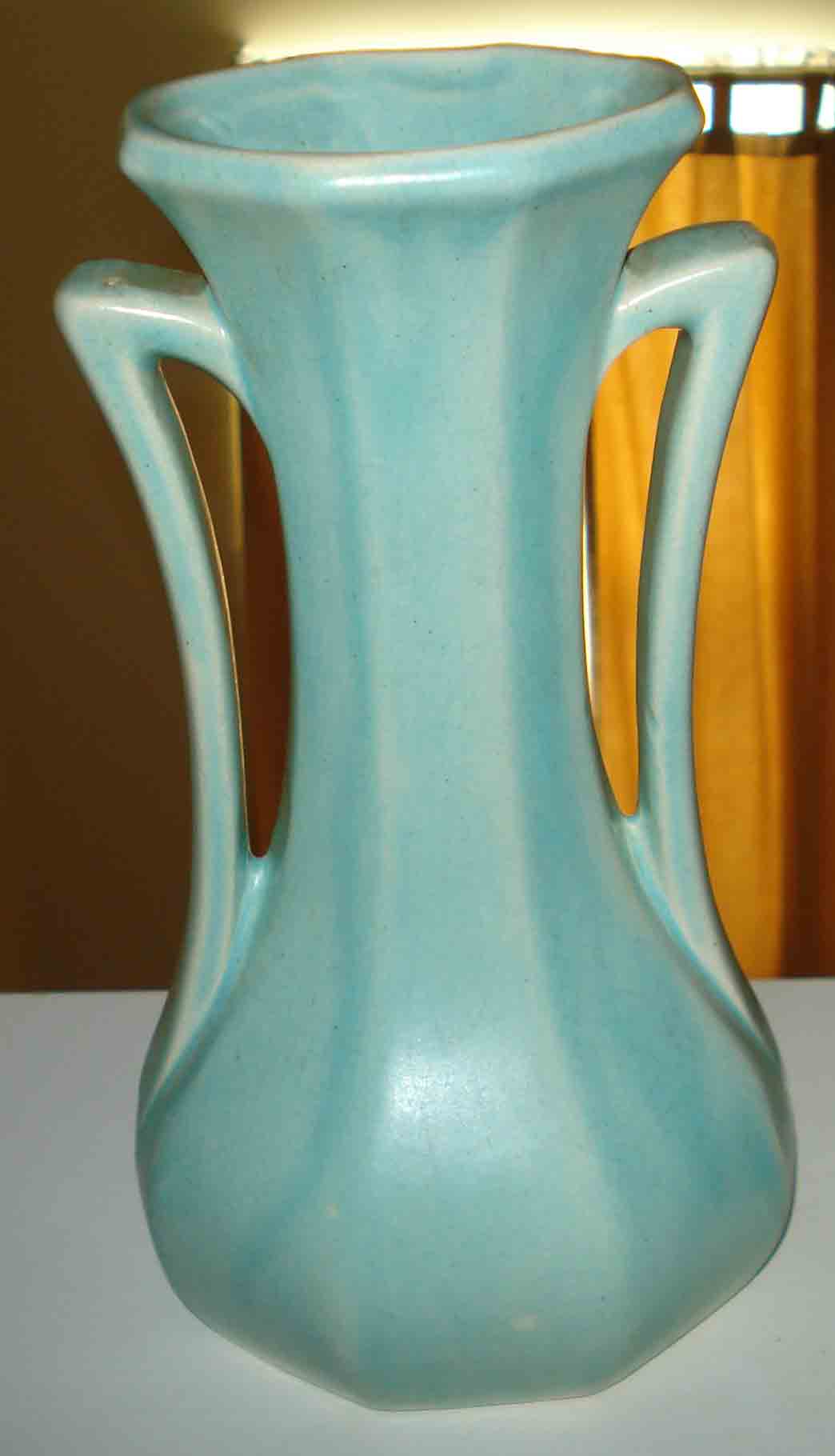 MCCOY GREEN DOUBLE HANDLED VASE.jpg