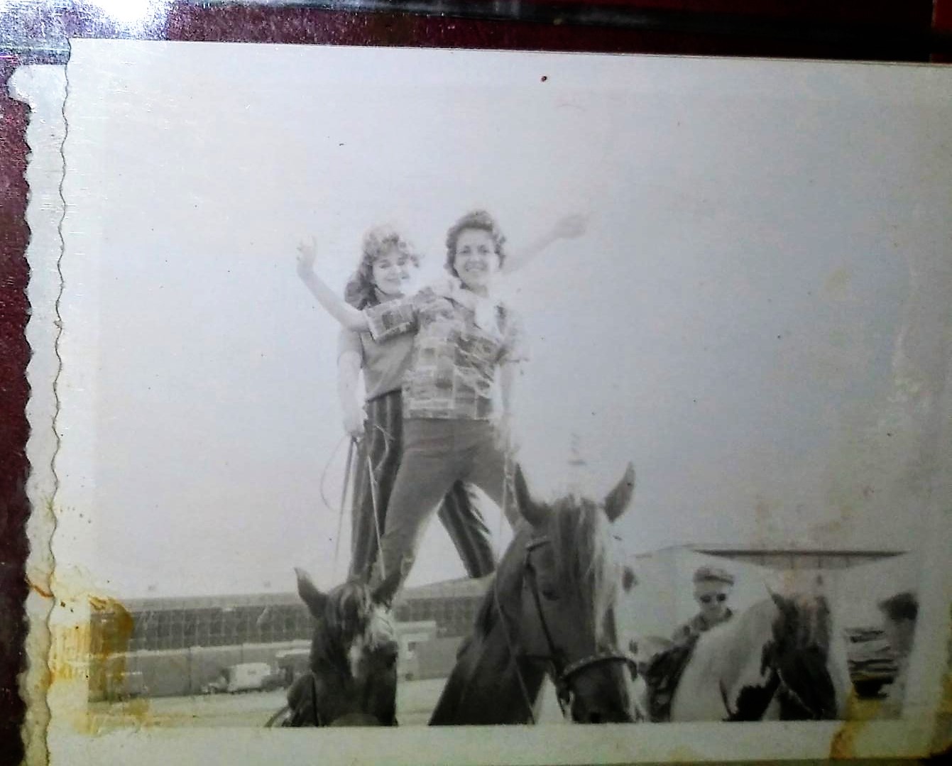ME & MOM PHOTOS MOM ON HORSEBACK TRICK RIDING 1A.jpg