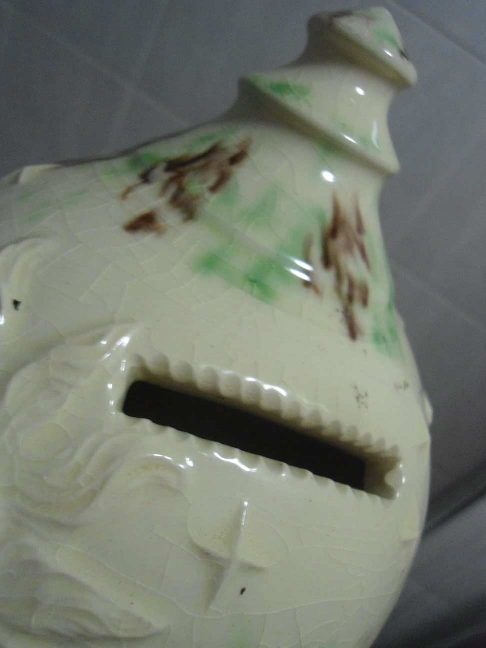 interesting old ? pottery money jar ? Antiques Board