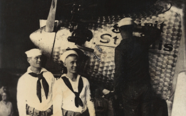 NAVAL HISTORY! Photo of LINDBERGH'S Airplane SPIRIT OF ST. LOUIS- Under Guard - 2 (640x398).jpg