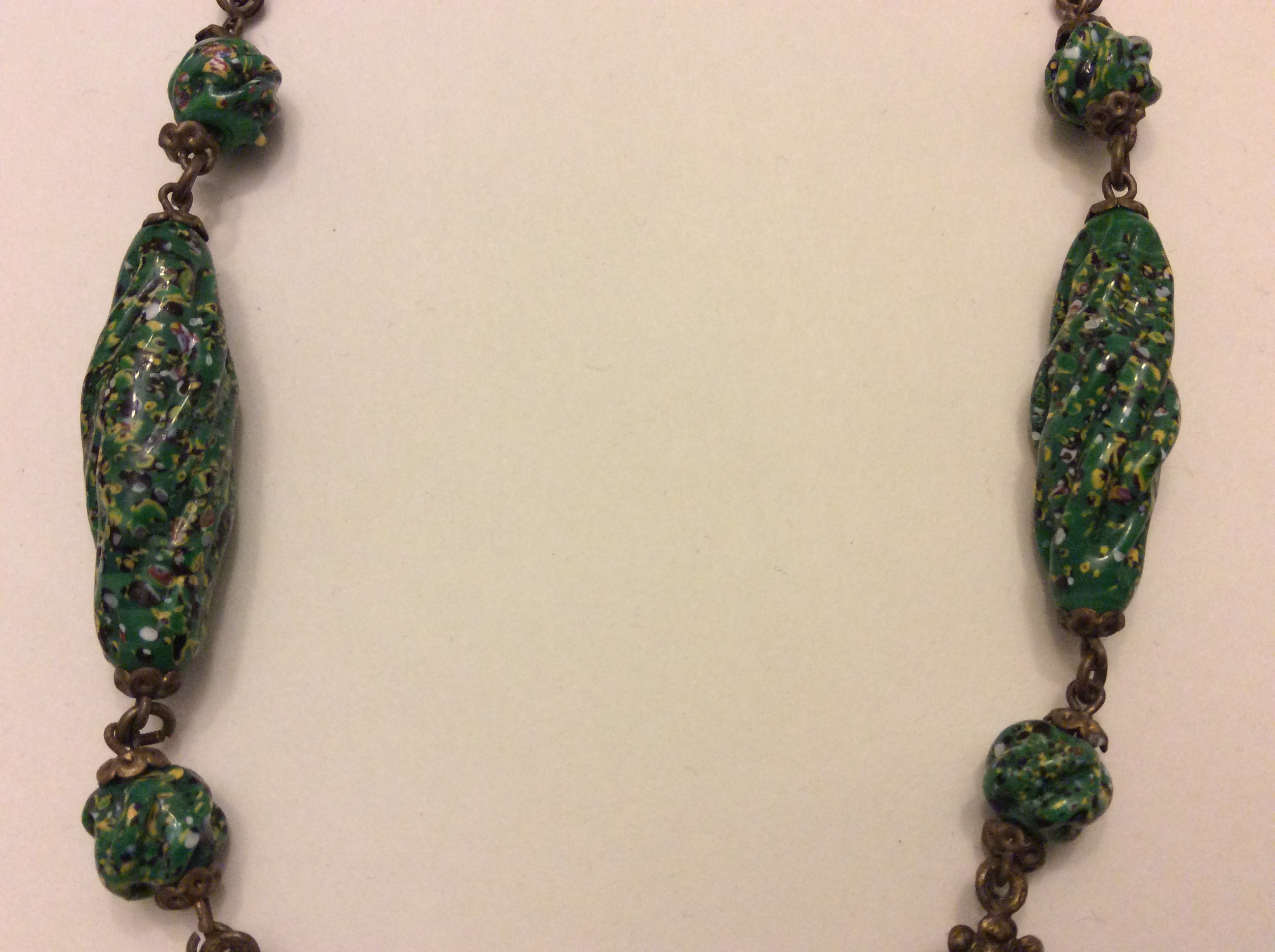 Necklace green long beads.JPG
