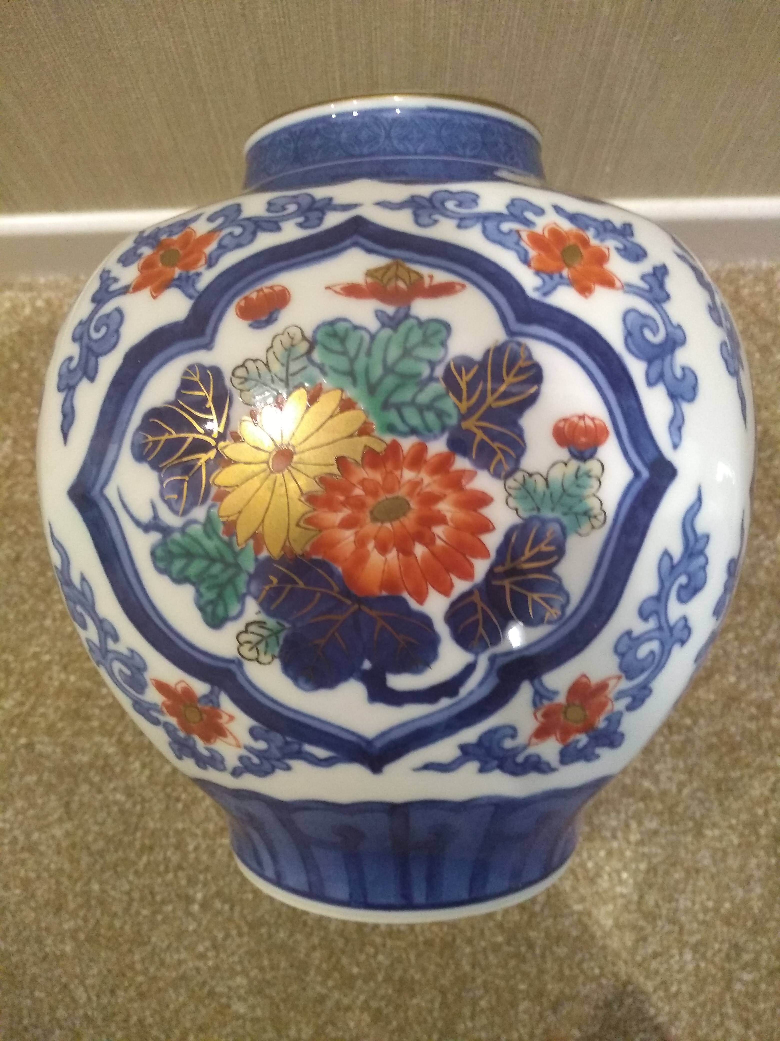 Oriental Art Nouveau Square Shape Vase-3.jpg