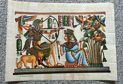 Papyrus-Bild-Ägypten-30x40-handbemalt-Pharao-auf-der.jpg