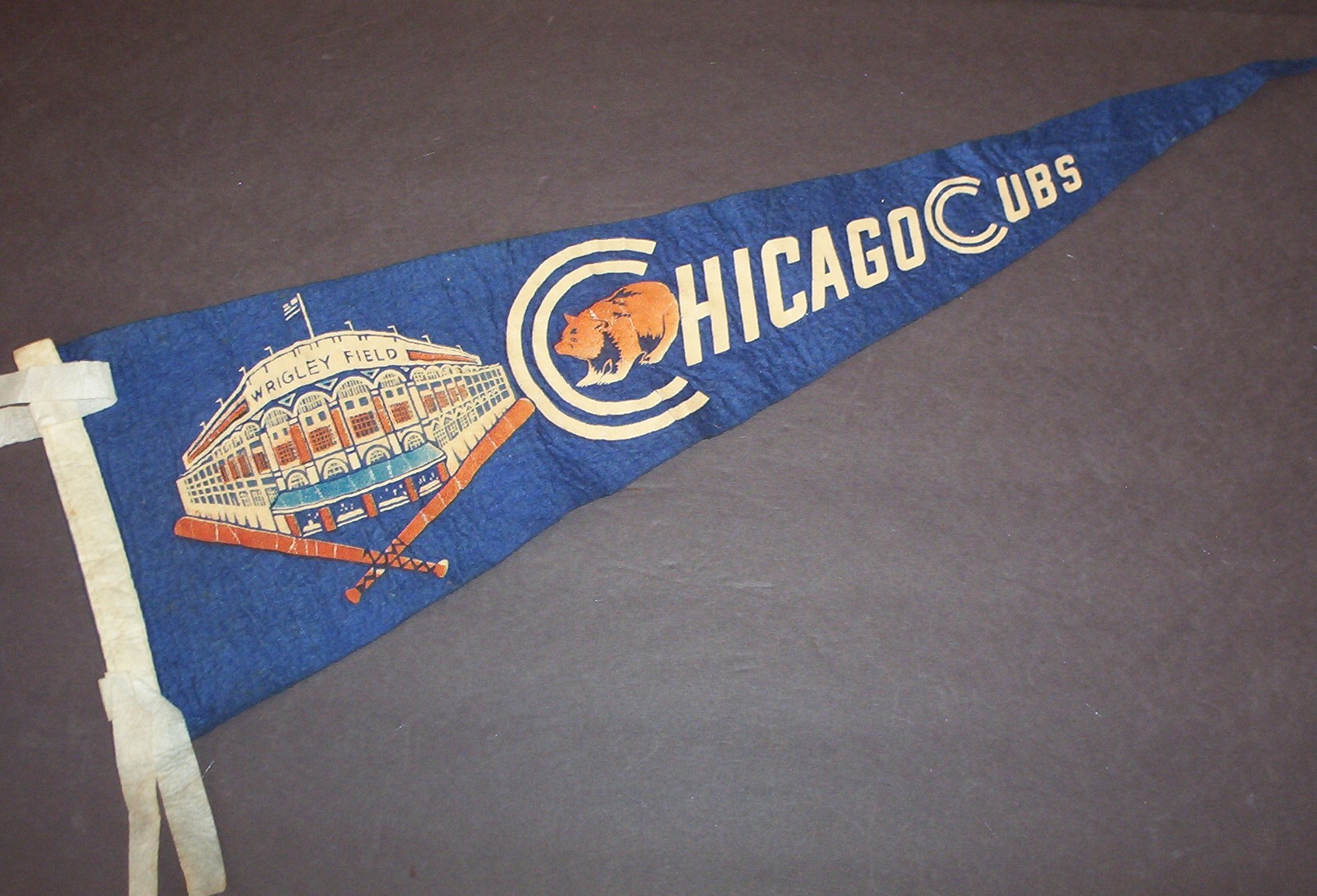 Rare Chicago Cubs Pennant Antiques Board