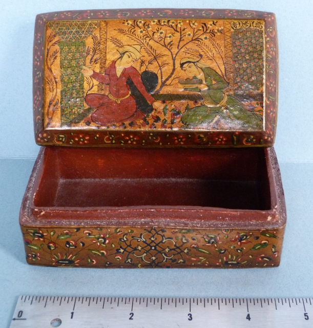 Persian papiermache & lacquer boxes Antiques Board