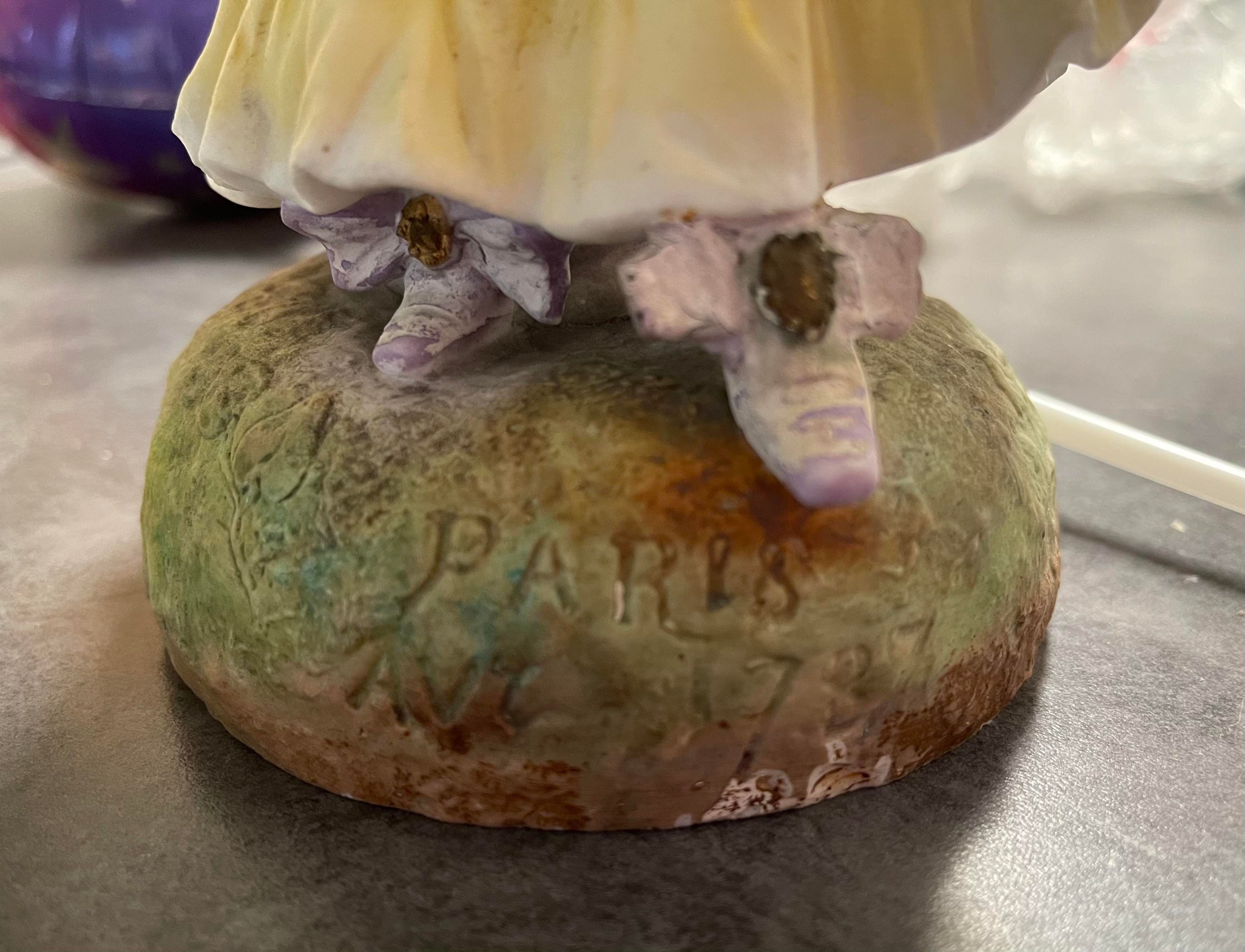 Porcelain Bisque Figurine Mystery Mark Antiques Board