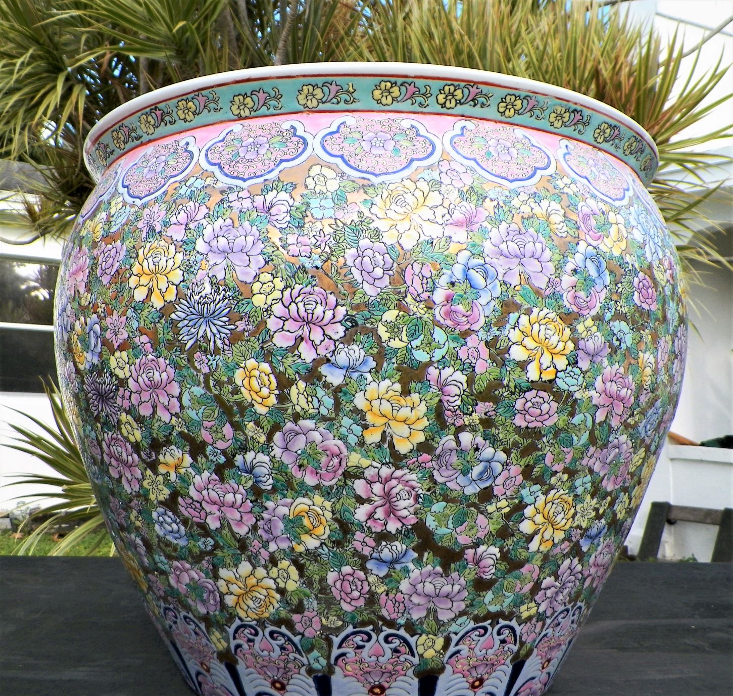 POTTERY CHINESE TREE POT CLOISENNIE 1AA.JPG