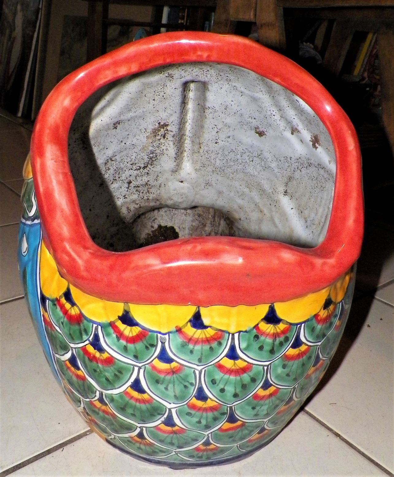 POTTERY FISH PLANTER TALAVERA MEXICO 5BAA.JPG