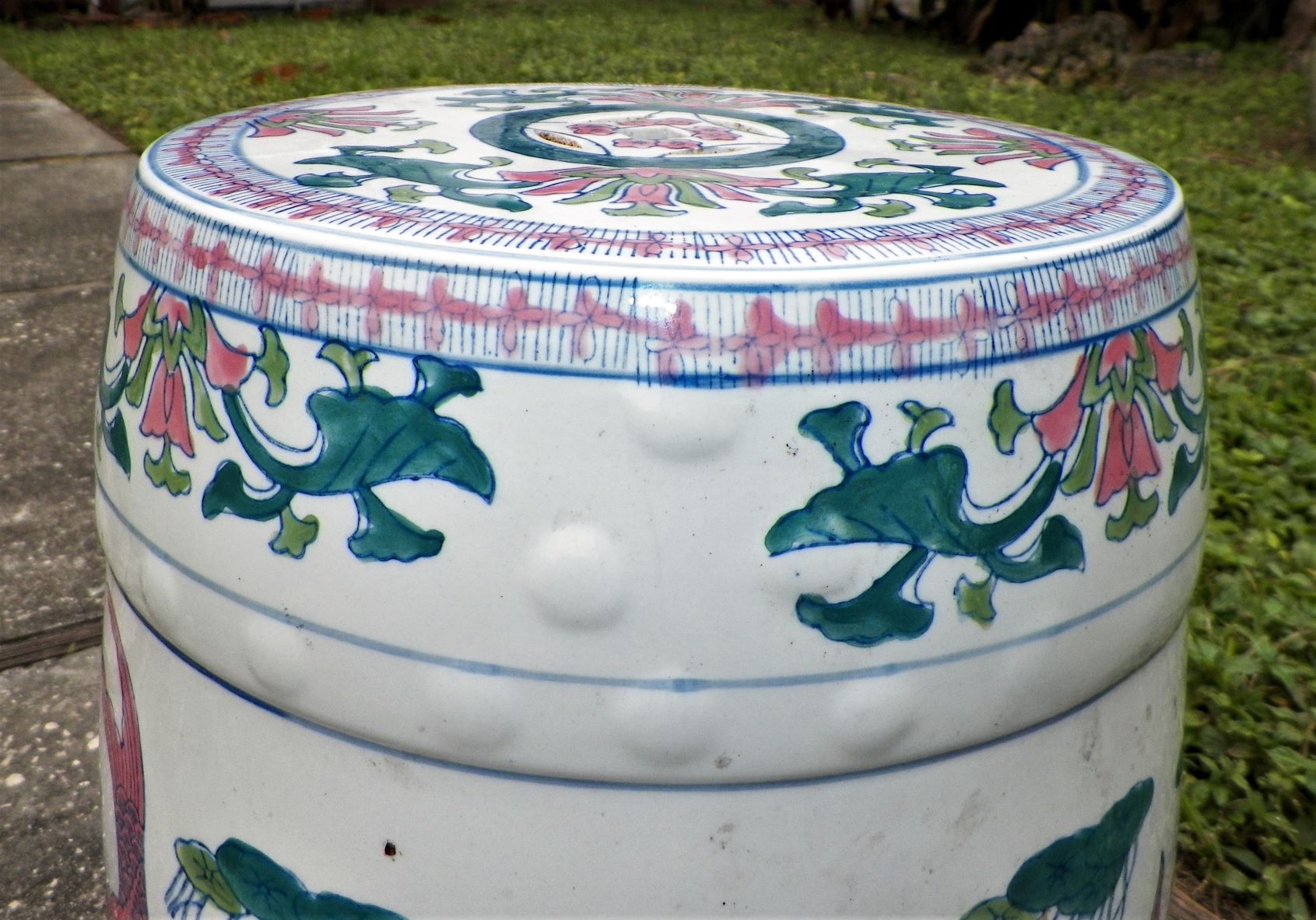 POTTERY GARDEN STOOL KOI FISH 1A_DA.JPG