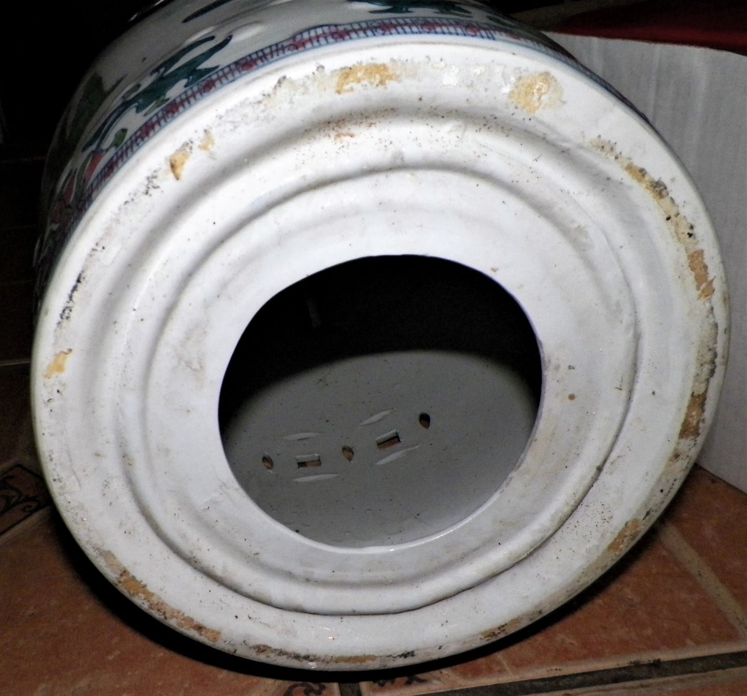 POTTERY GARDEN STOOL KOI FISH 4AAzz.JPG