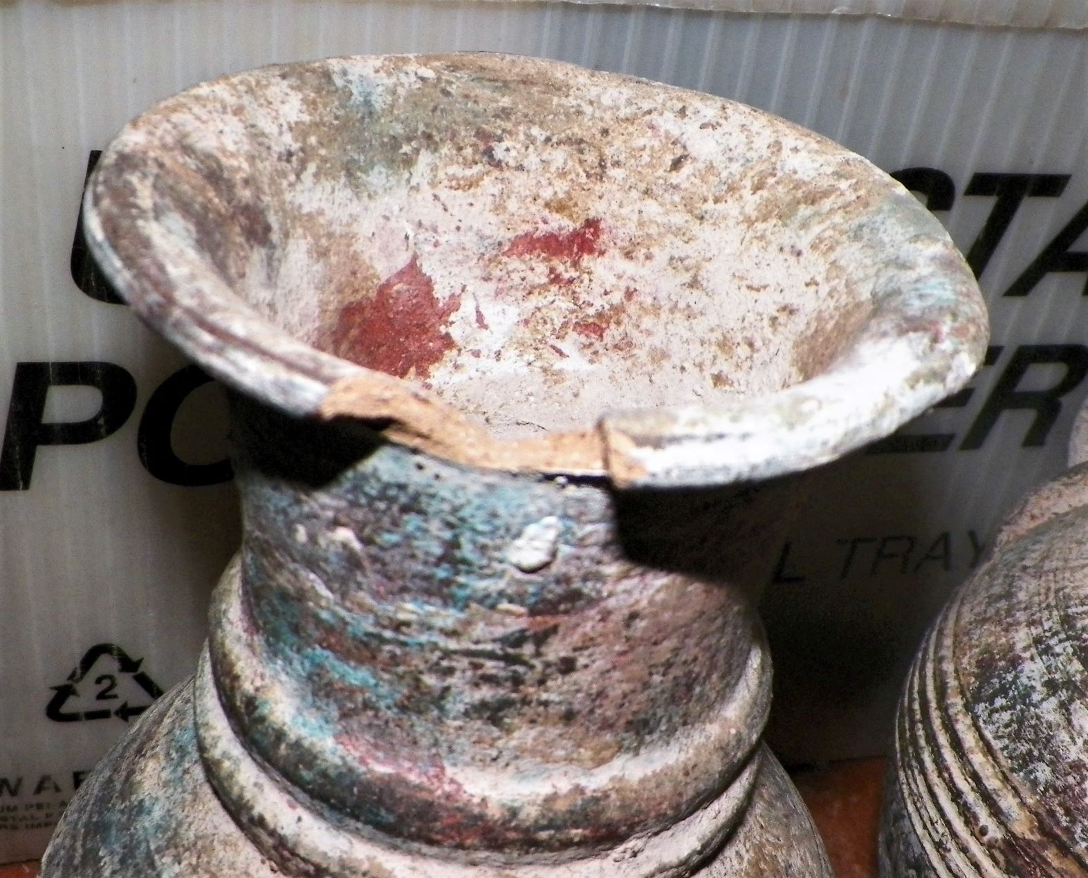 POTTERY VASE TERRA COTTA OLD PAIR 3AA.JPG