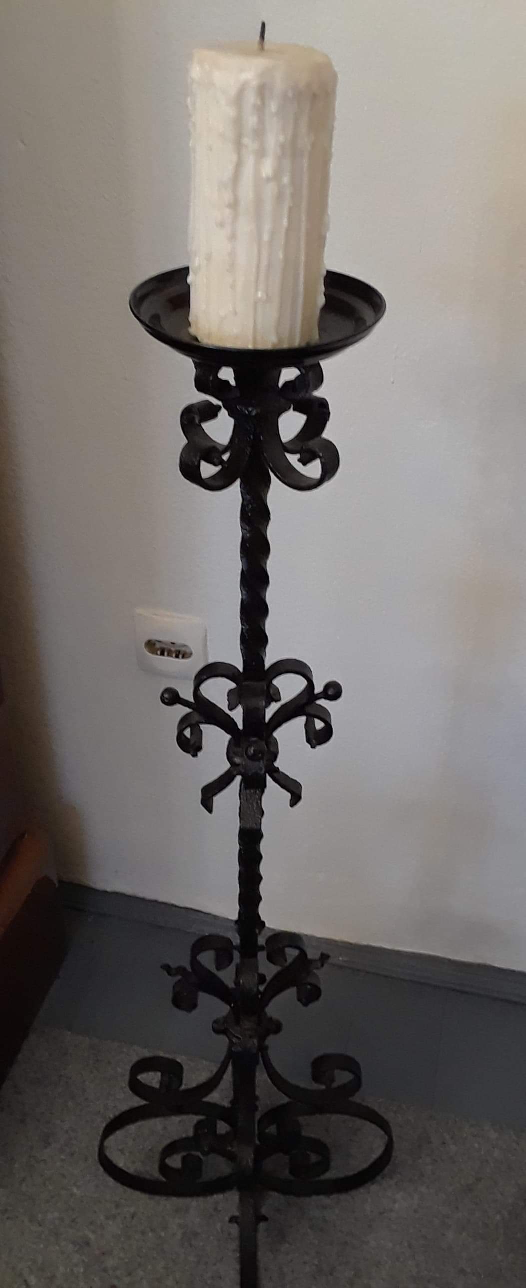 Wrought iron candlestick Antiques Board