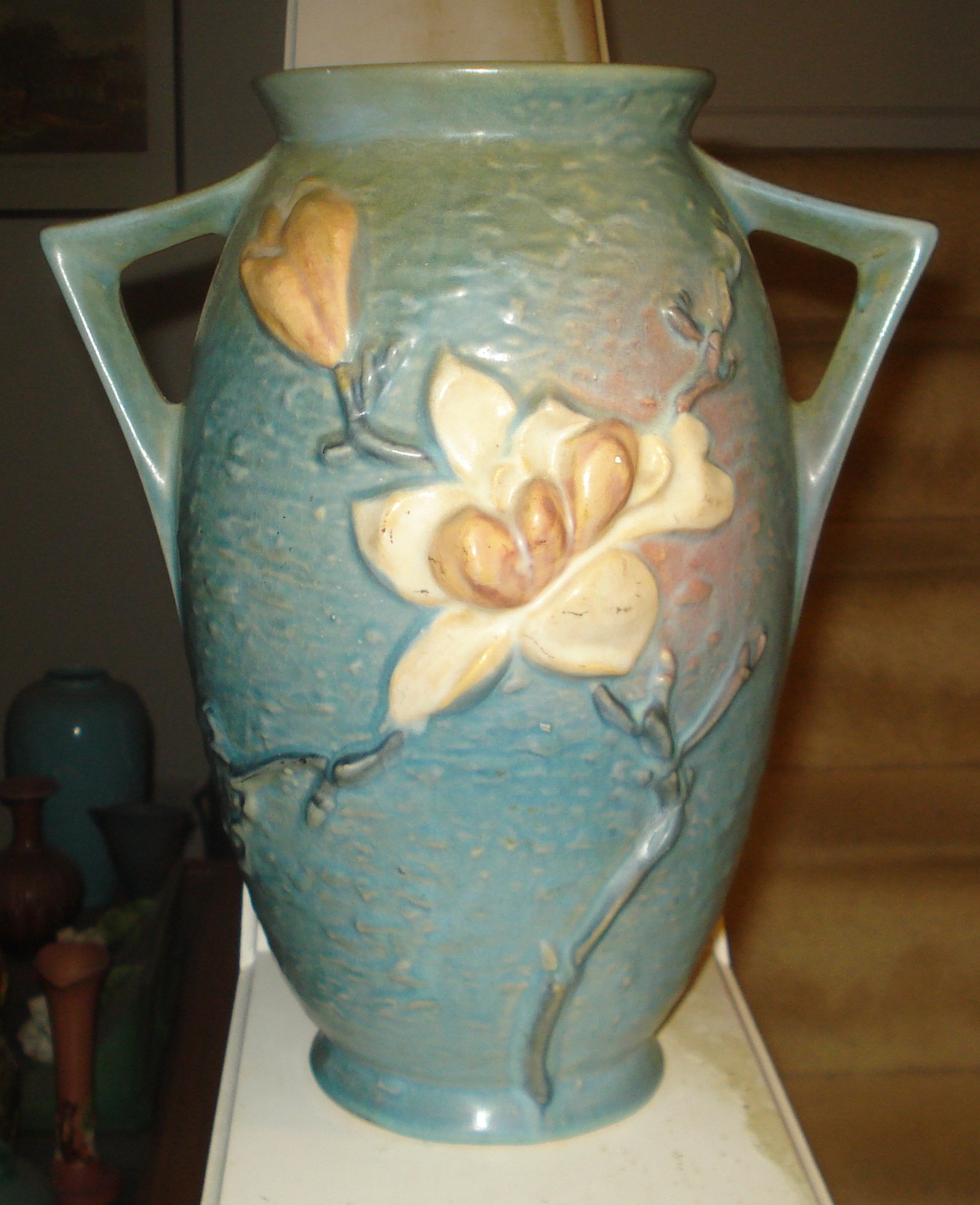Roseville Magnolia Floor Vase.JPG