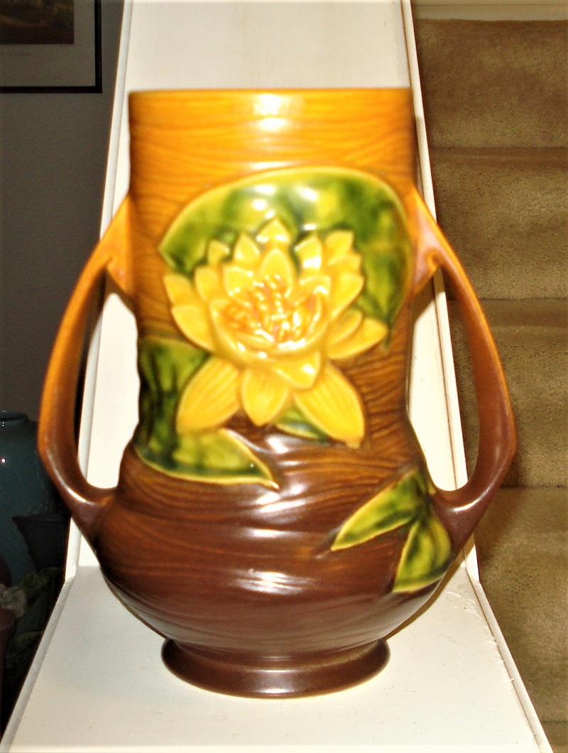 Roseville Water Lilly Double Handled Vase.jpg