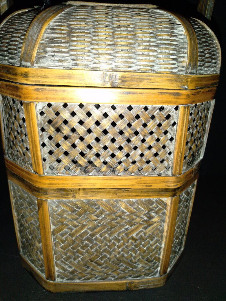 Vintage Chinese Rattan Food Basket Antiques Board
