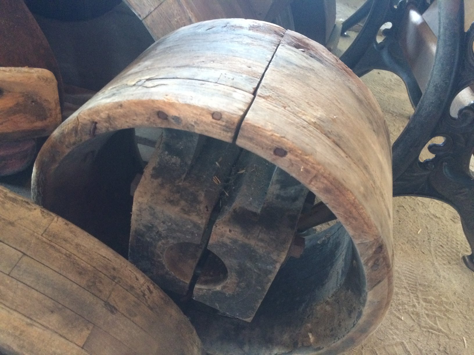 Flat Belt Wooden Pulley Antiques Board