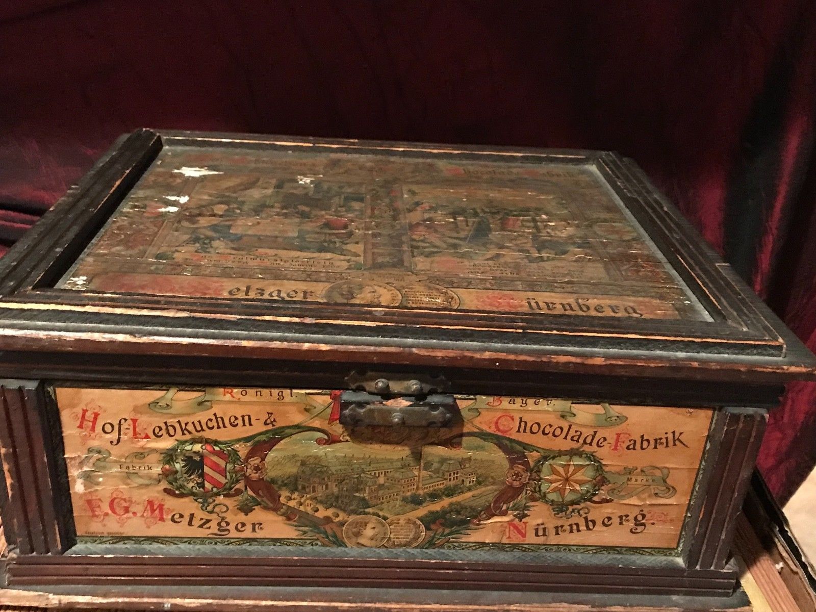 German wooden box Antiques Board