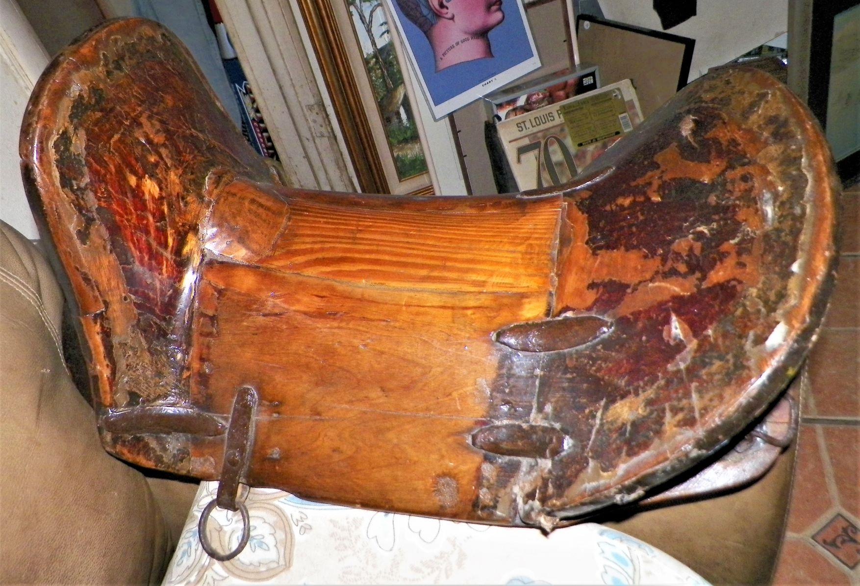 SADDLE OLD WOOD & FORGED IRON 6AA.JPG