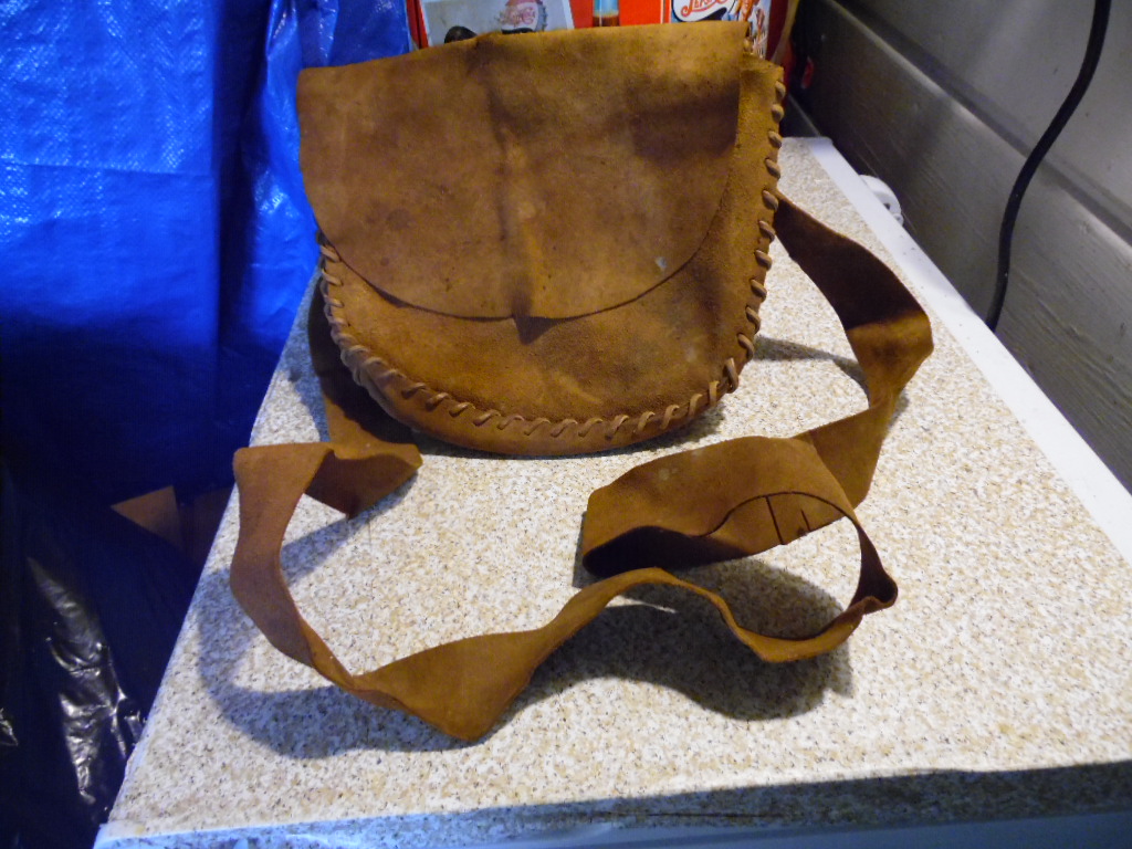 2 Antique Saddle Bag Hand Sewn,Leather,Native American???? Antiques Board