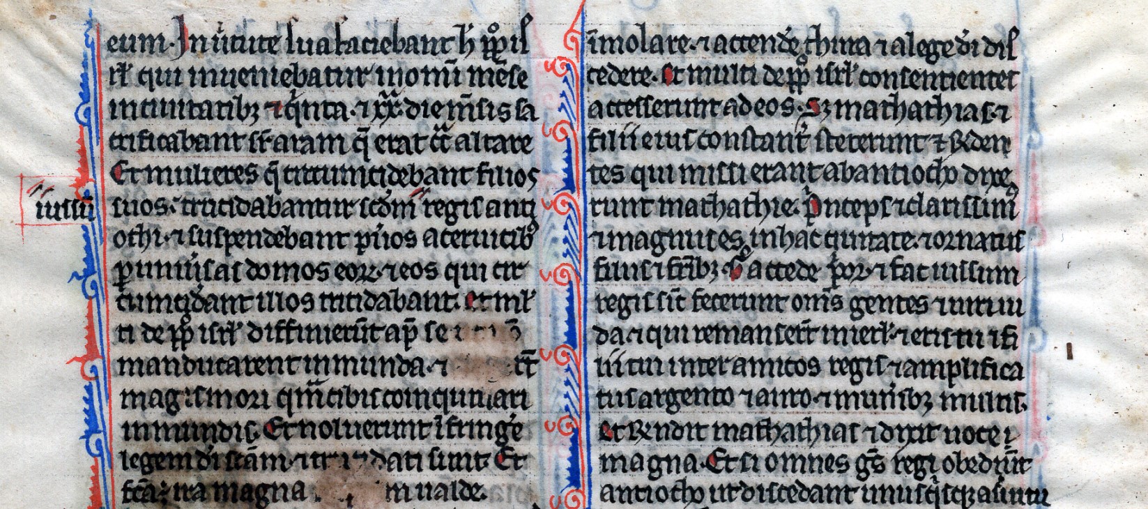 Manuscript page, Paris Bible 1250 AD Uterine vellum Antiques Board