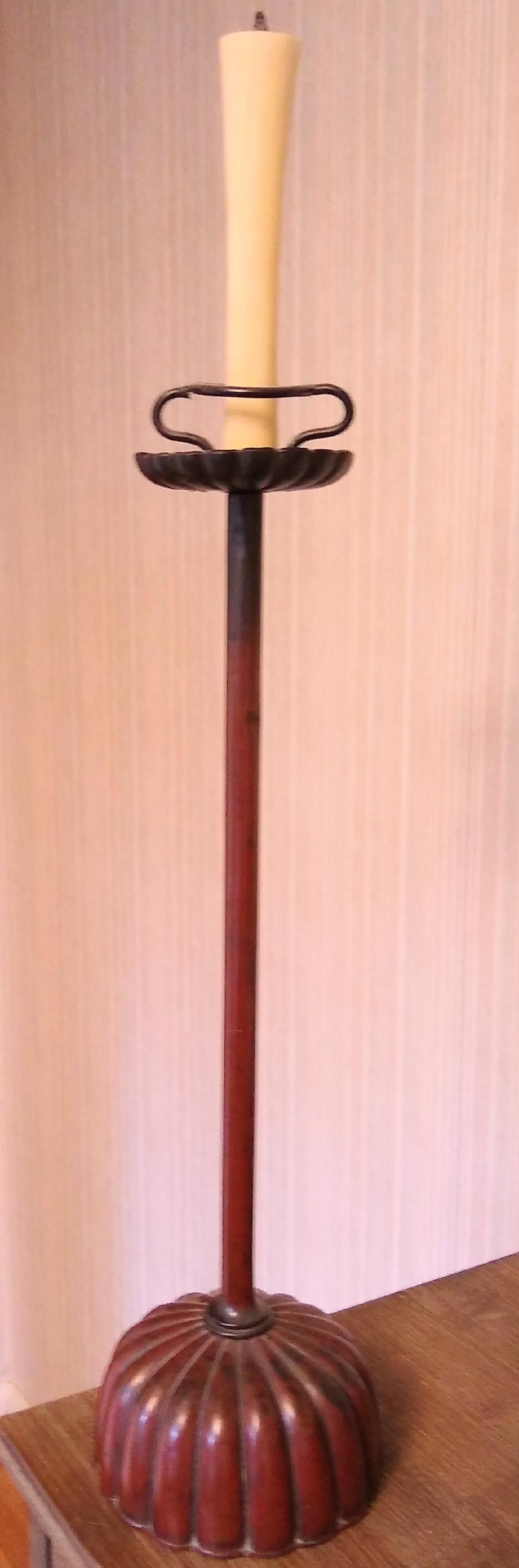 2 Japanese Antique Japanese Candlesticksone frm Kyoto,one frm Goodwill