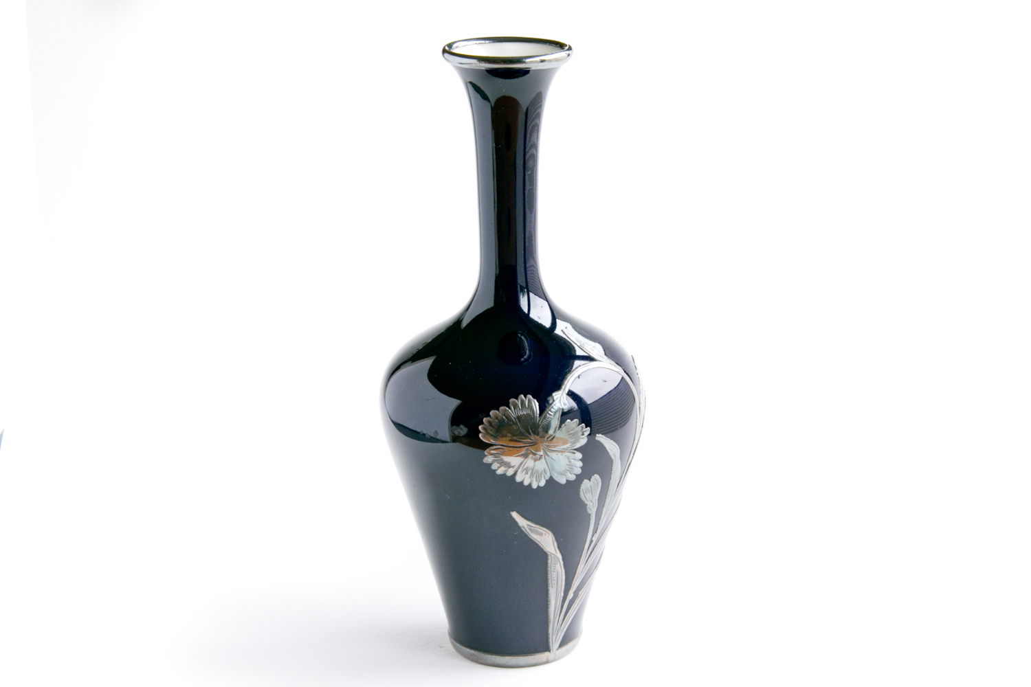 Sier-63954328-Vaasje blauw met zilver opleg bloem-1.jpg