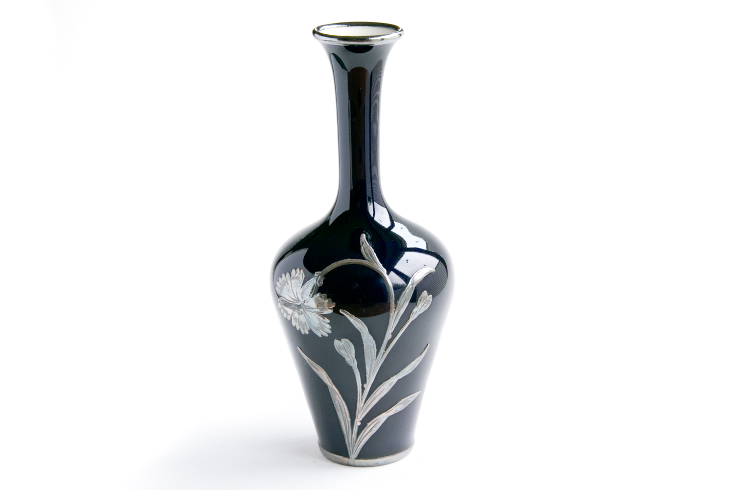 Sier-63954328-Vaasje blauw met zilver opleg bloem-2.jpg