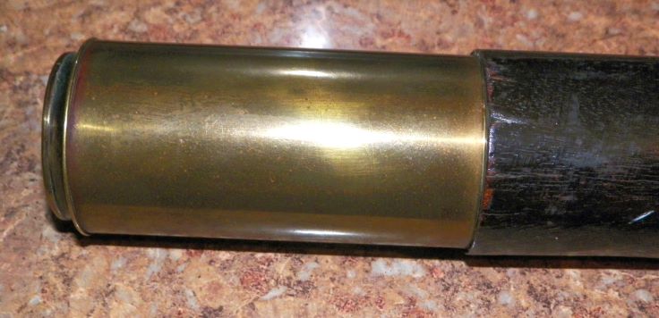 TELESCOPE BRASS & LEATHER 1 DRAW 6AA.JPG