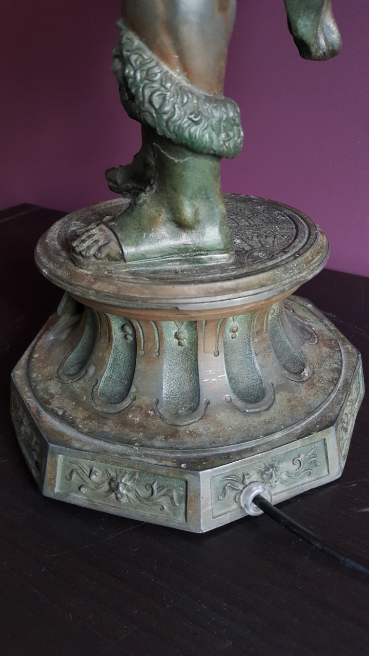 French 19th Century Spelter Sculpture of a Warrior Antiques Board