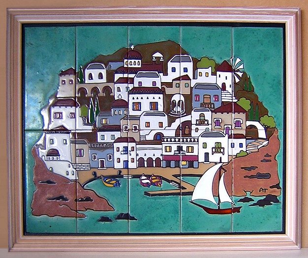 Tile Terracotta Greek Island Village Picture-a.jpg