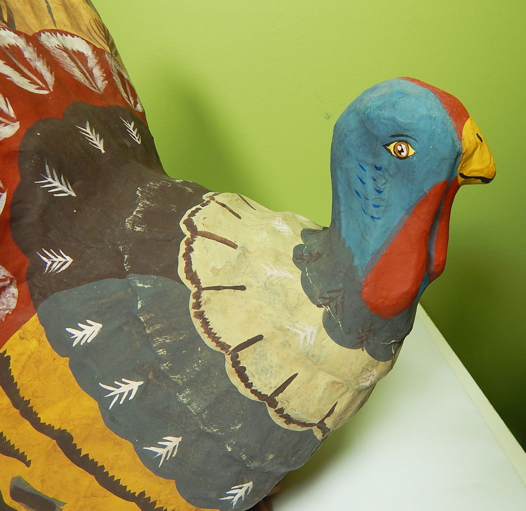 Big Paper Mache Turkey Antiques Board