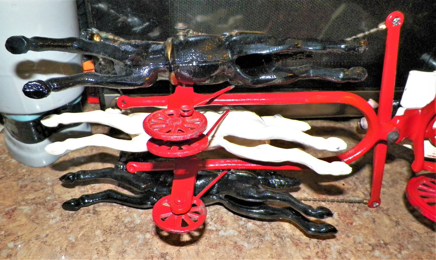 TOY CAST IRON FIRE WAGON 4AA.JPG