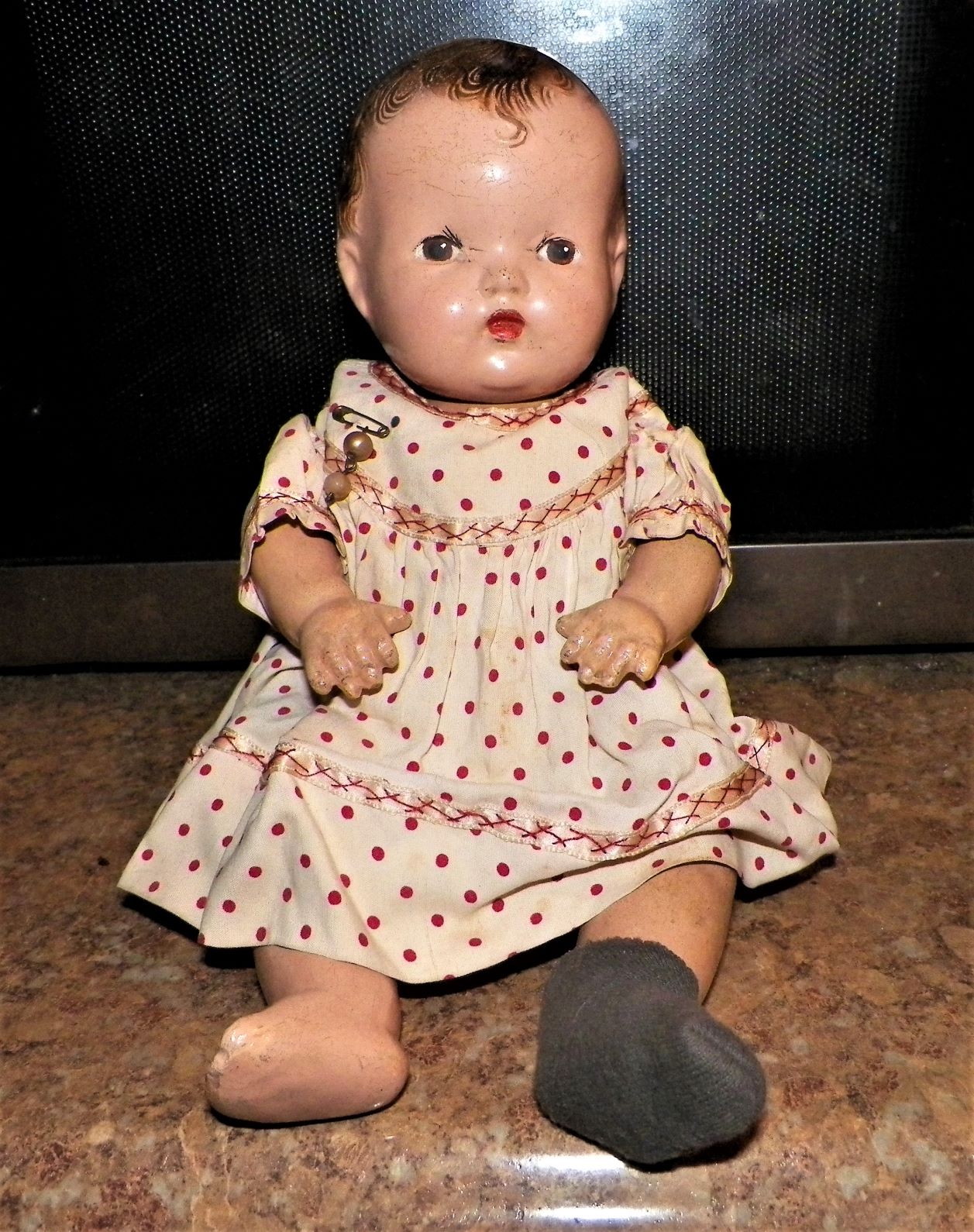 TOY DOLL ANTIQUE  A SMALL ONE NO NAME 1AA.JPG