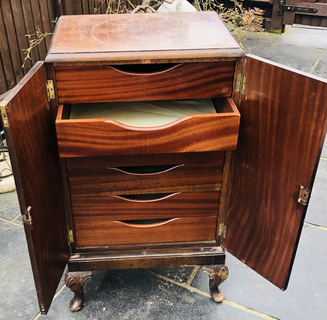 Antique cupboard with hidden drawers age / value / use enquiry