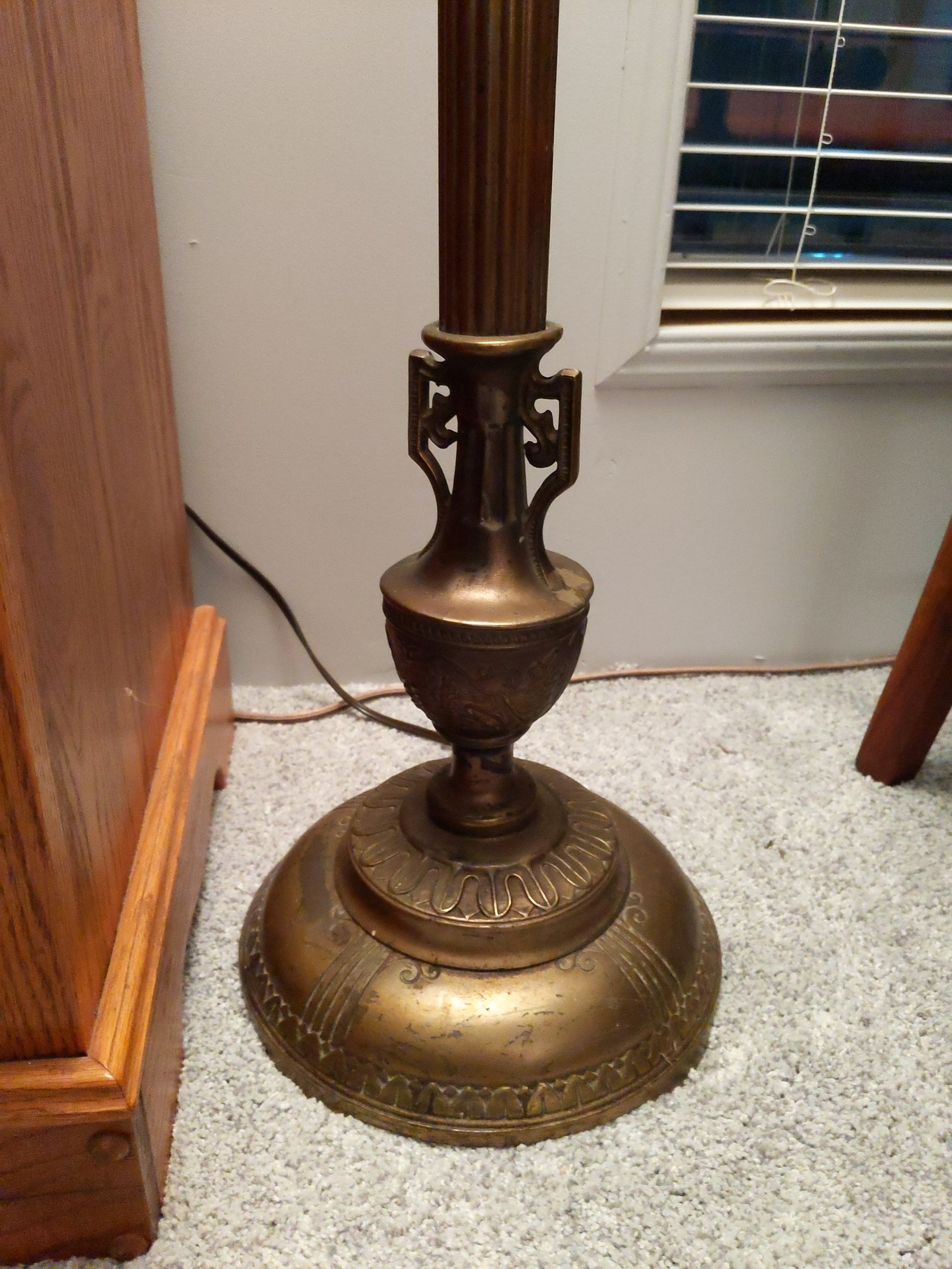 40s? Torchiere brass floor lamp Antiques Board