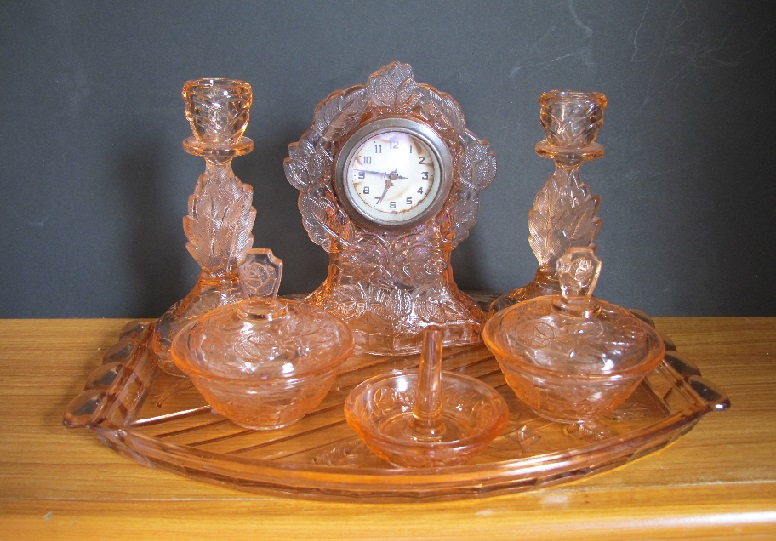 Art Deco Glass Dressing Table Sets. Antiques Board