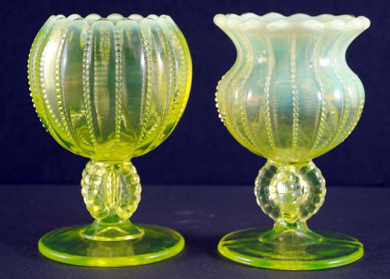 Vaseline Glass Vases? Repro? Antiques Board