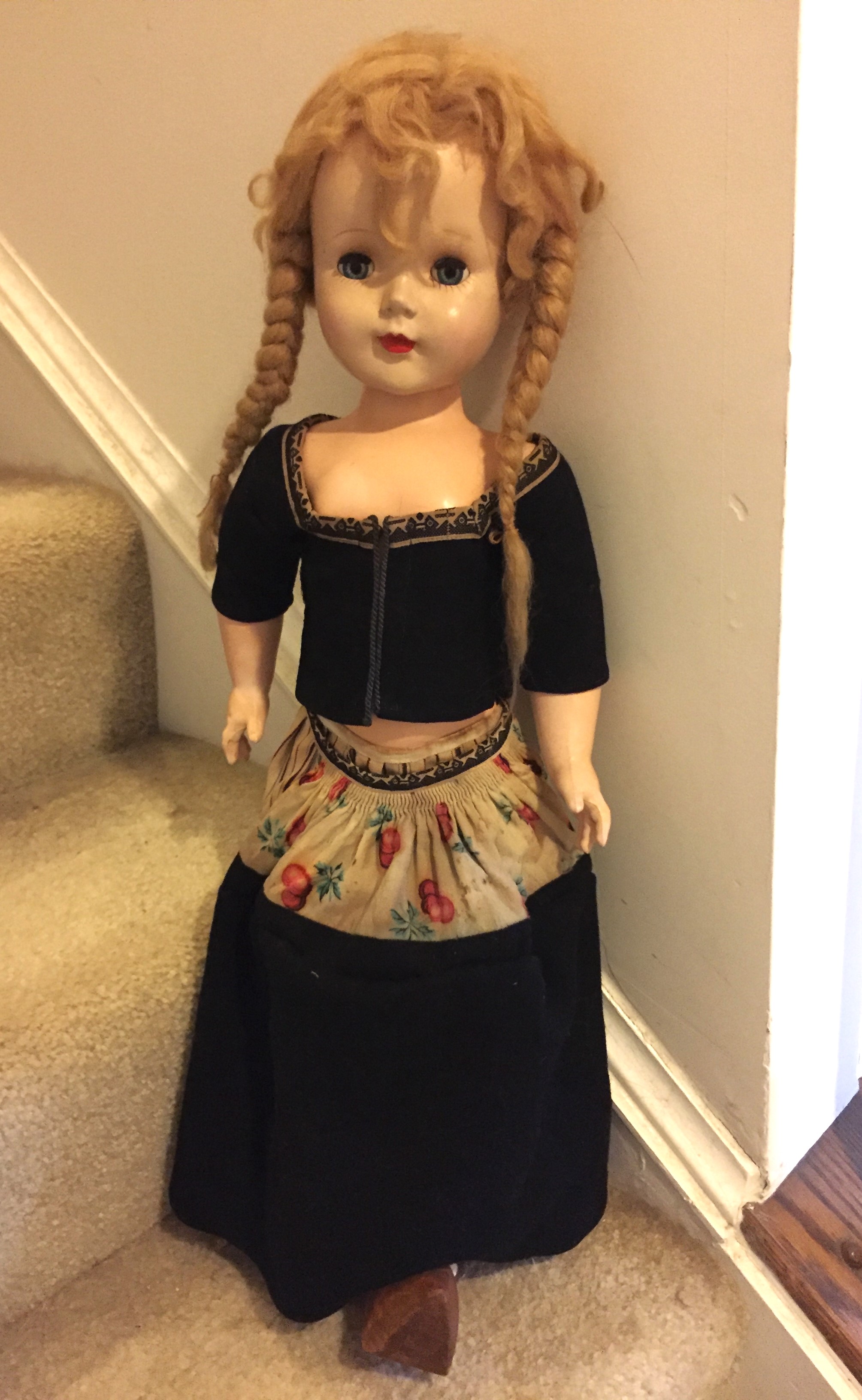 Vintage Dutch Plastic Doll with Wooden Shoes - 1 - Copy (2).jpeg