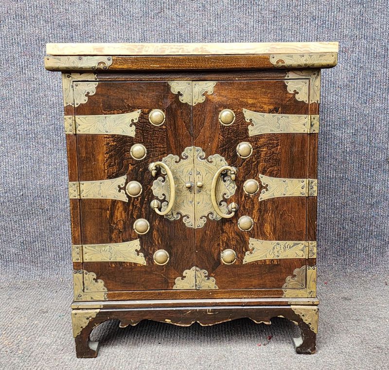 Vintage Small Asian Tansu Chest With Marble Top - 1.jpg