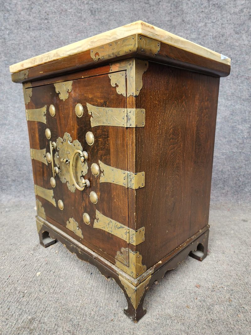 Vintage Small Asian Tansu Chest With Marble Top - 2A.jpg