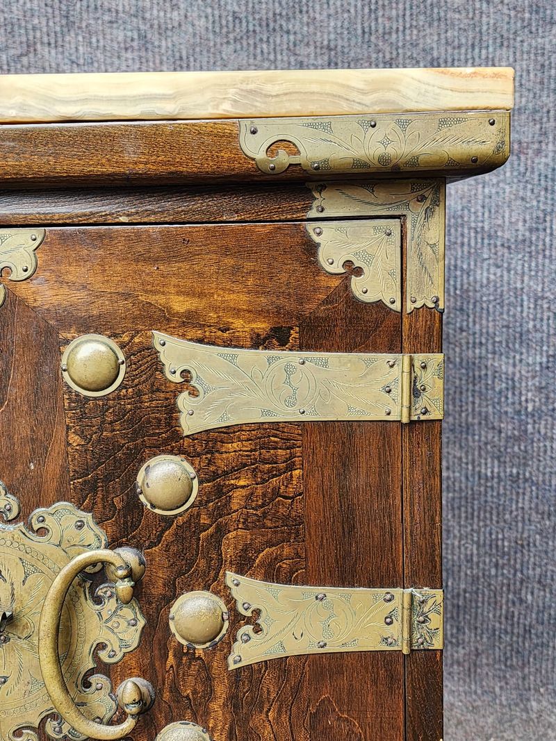 Vintage Small Asian Tansu Chest With Marble Top - 3.jpg