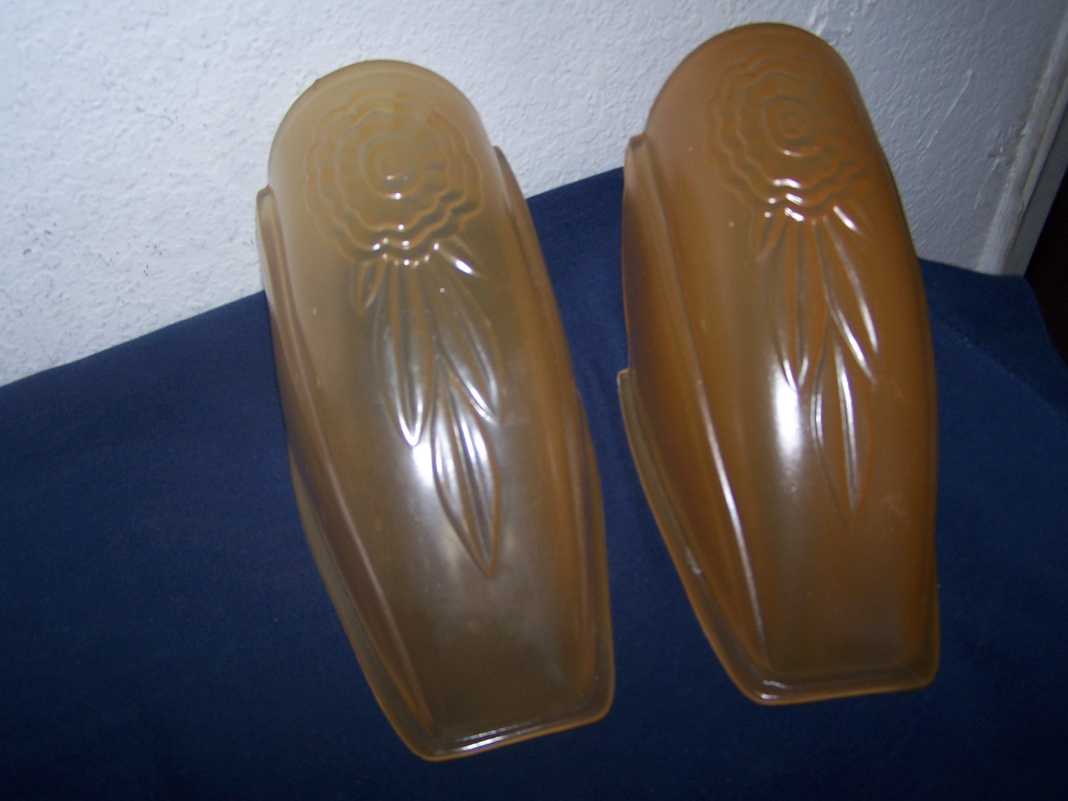 Two pairs of glass Slip shades from a yard sale Antiques Board