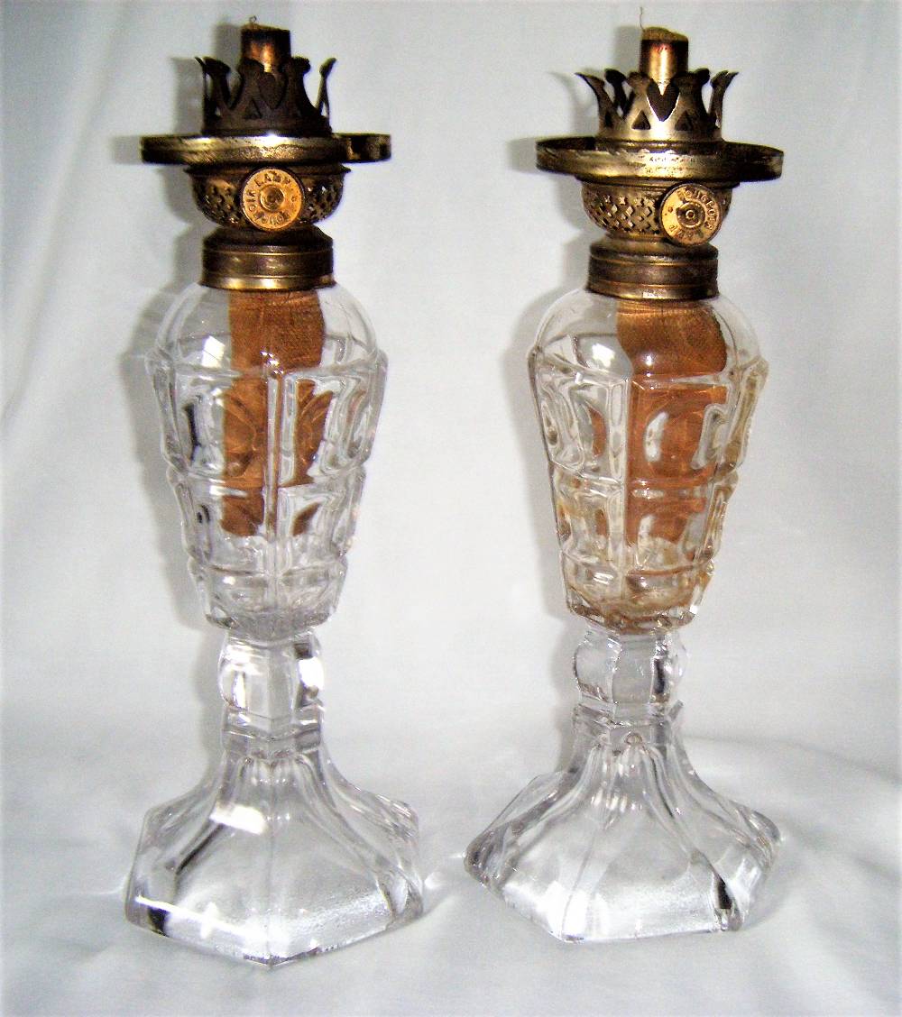 Very Early Pair of Boston Sandwich Whale Oil Lamps ? Value Antiques