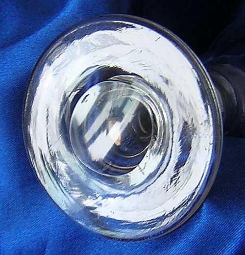Wine Stem Cut Faceted Small Trumpet Liquor Crystal Glass Pontil -c.JPG