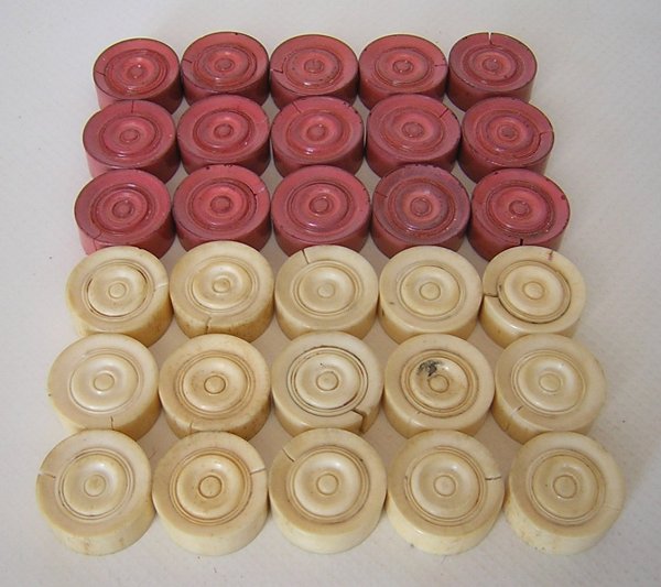 z Checkers Draughts Set Bone Oak Wood Box English Tourney 1906 John Alexander -c.jpg