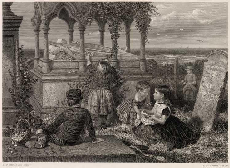 z Print Engraving Steel The Tomb of Grace Darling CW Nicholls J  Godfrey -a.jpg